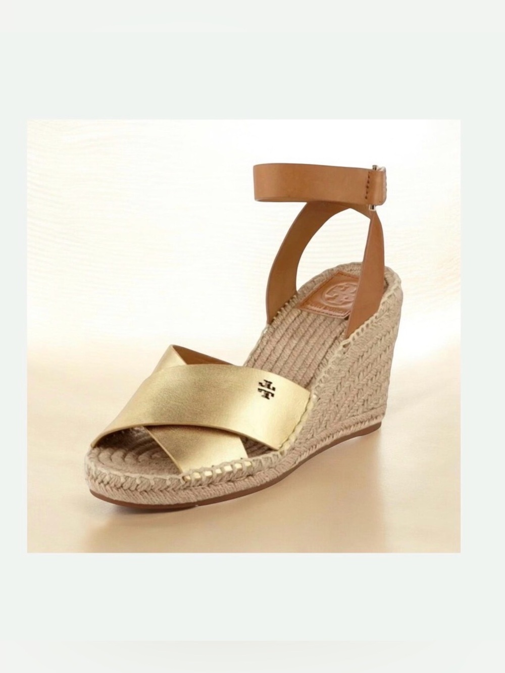 TORY BURCH BIMA ESPADRILLE WEDGE Sandals women’s shoes size 7